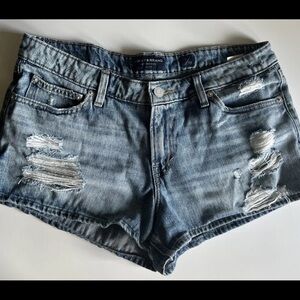 Lucky Brand Womens The Cut Off Denim Shorts Distressed 10/30 Blue Summer mid
